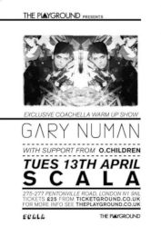 Gary Numan London Scala Venue Poster 2010